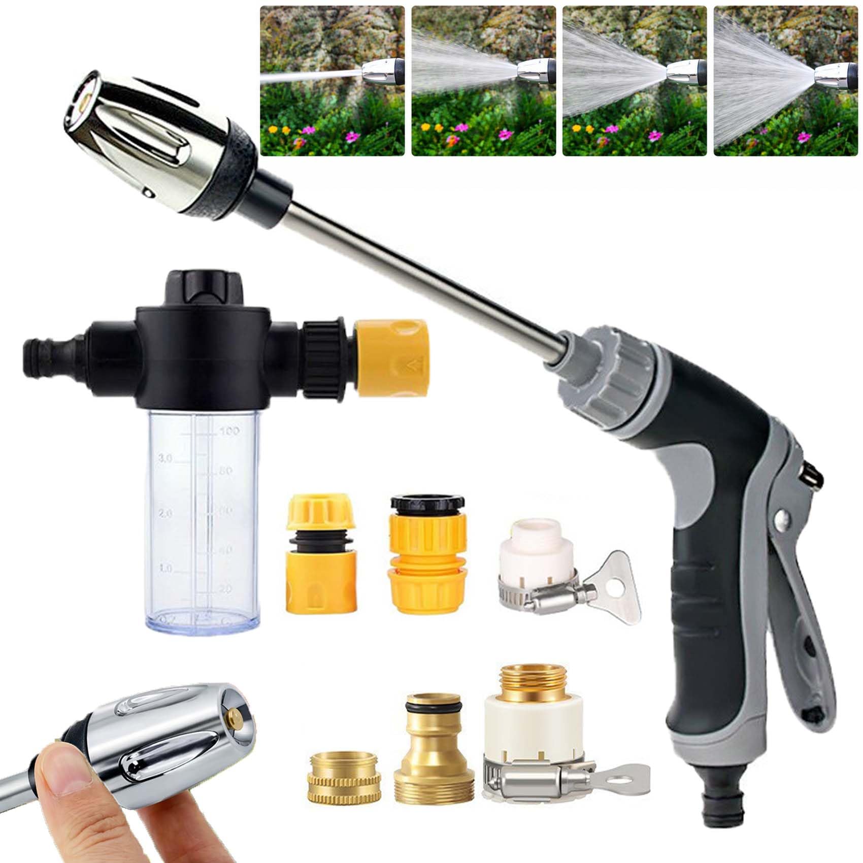 Jetteryx Hochdruckpistole, Jetterix Druckdüse für Gartenschlauch, Robuste Metall-Sprühdüse für Auto, Terrasse und Garten, Einstellbarer Wasserstrahl, Kraftvoll, Chemiefrei & Stromlos (Metall *A)