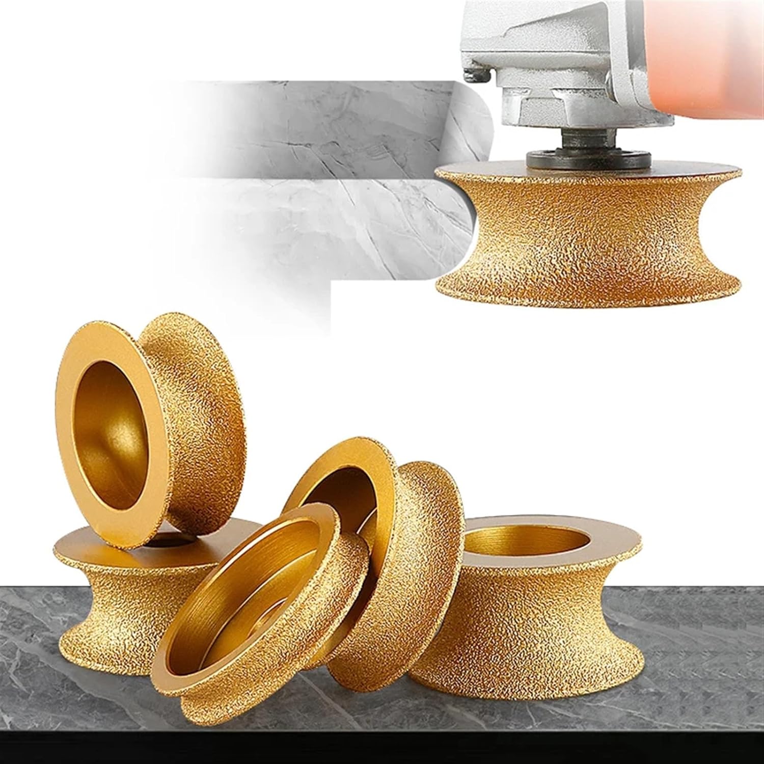 Bore 20mm Dia 75mm Dry Vacuum Brazed Diamond Profile Grinding Wheel Full Bullnose Edge Diamond Abrasive Grinding Disc 1Pcs(25mm)