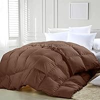 Vista 1 de zzlamb - Edredón ligero de plumas sintético, relleno de edredón cálido para todas las estaciones, duradero y suave, plumón con pestañas en las Marrón