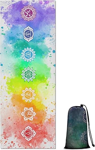 Miniatura 18 de Toalla para esterilla de yoga con bolsillos en las esquinas, toallas de yoga de microfibra para yoga caliente, antideslizantes, absorben la humedad,