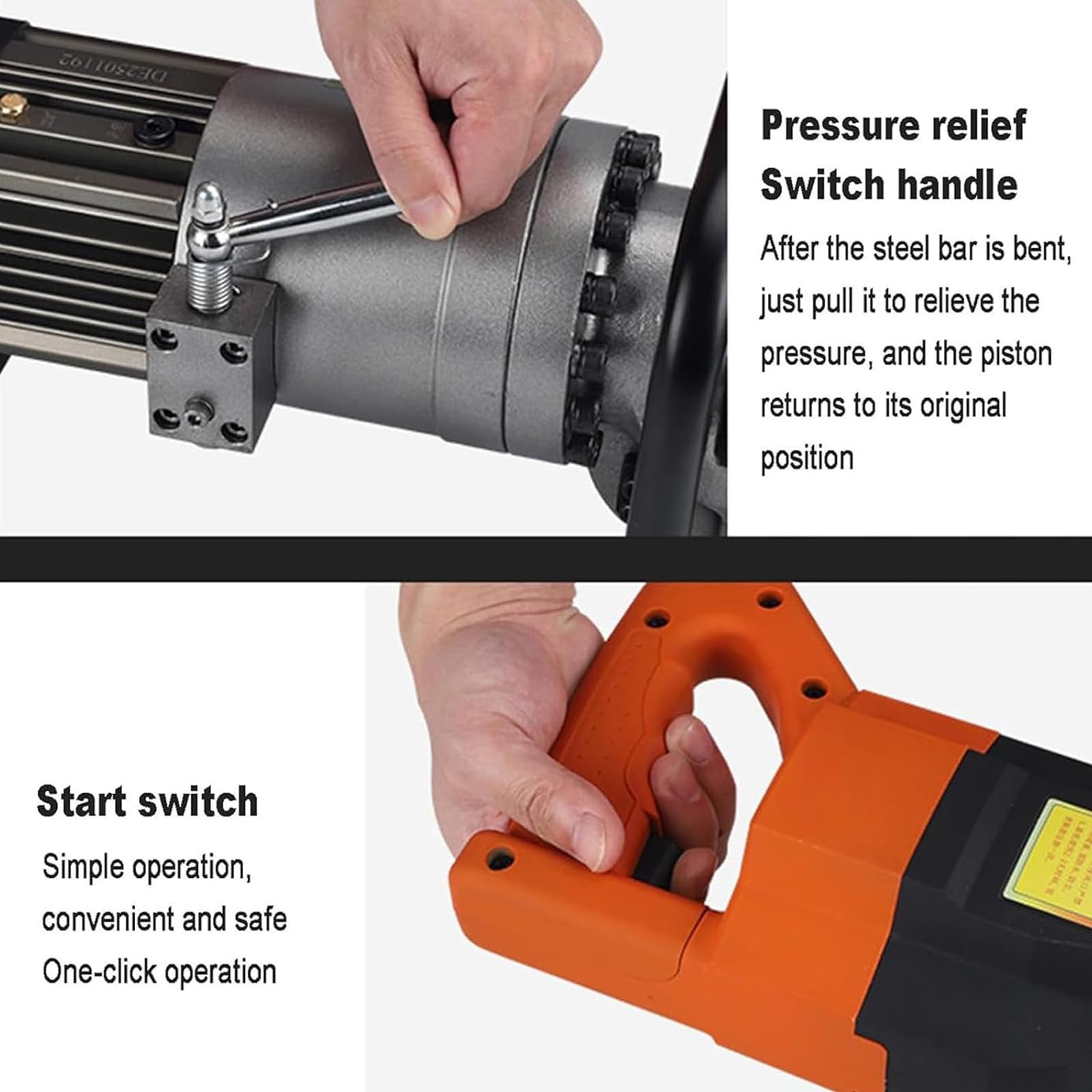 Dobladora De Barras De Acero Hidráulica Automática De Mano, Dobladora Eléctrica De Varillas De Refuerzo, Herramienta para Doblar Varillas Metálicas, Operación con Un Solo BOT,25mm