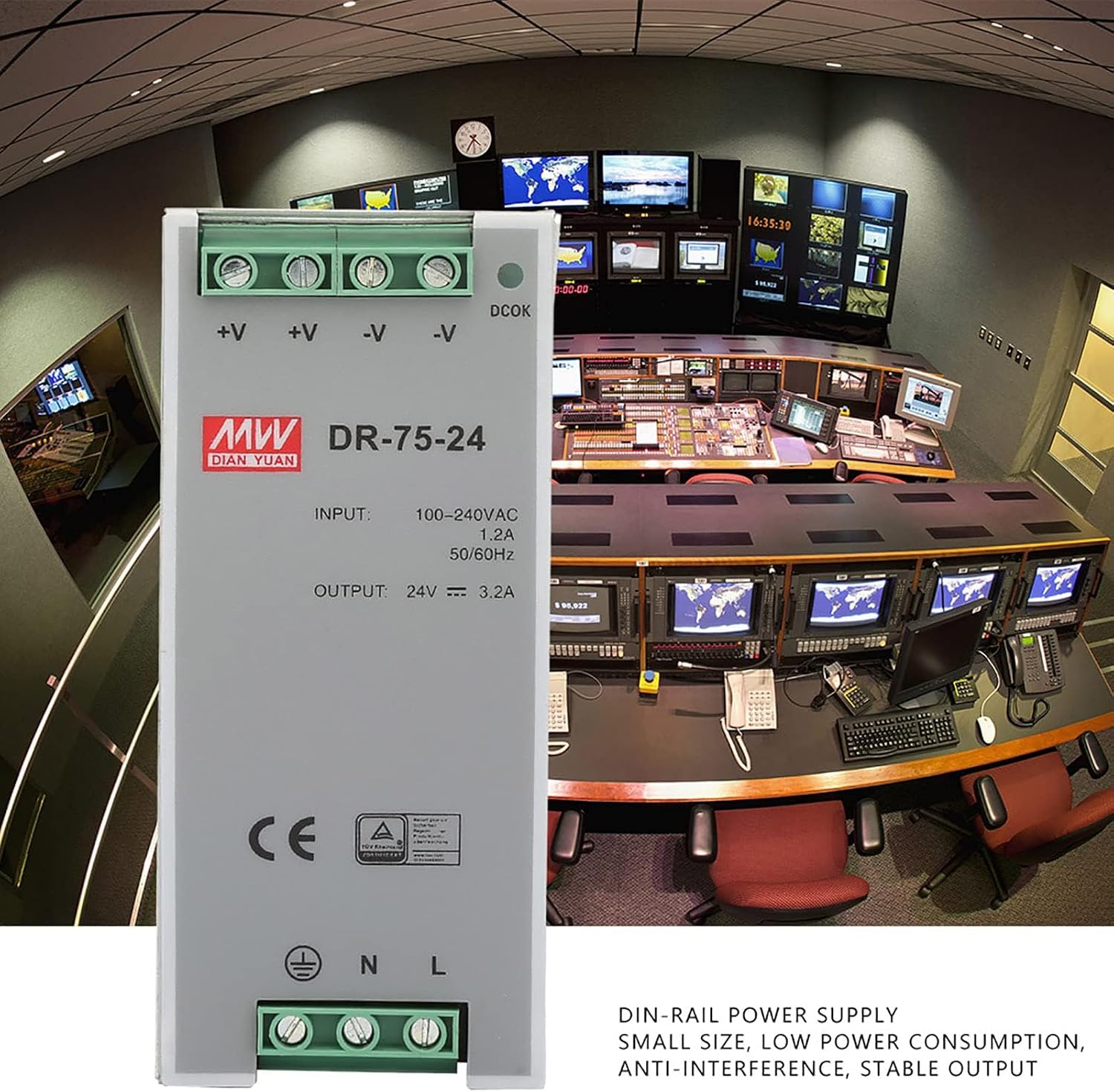DIN Rail Power Supply 24V 75W Industrial Switching Power Supply for Lighting Equipment AC DC