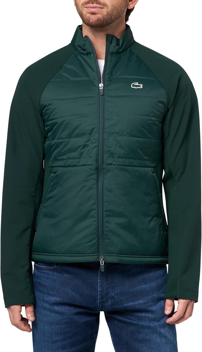 Lacoste mens Sport High Neck Quilted Golf Jacket