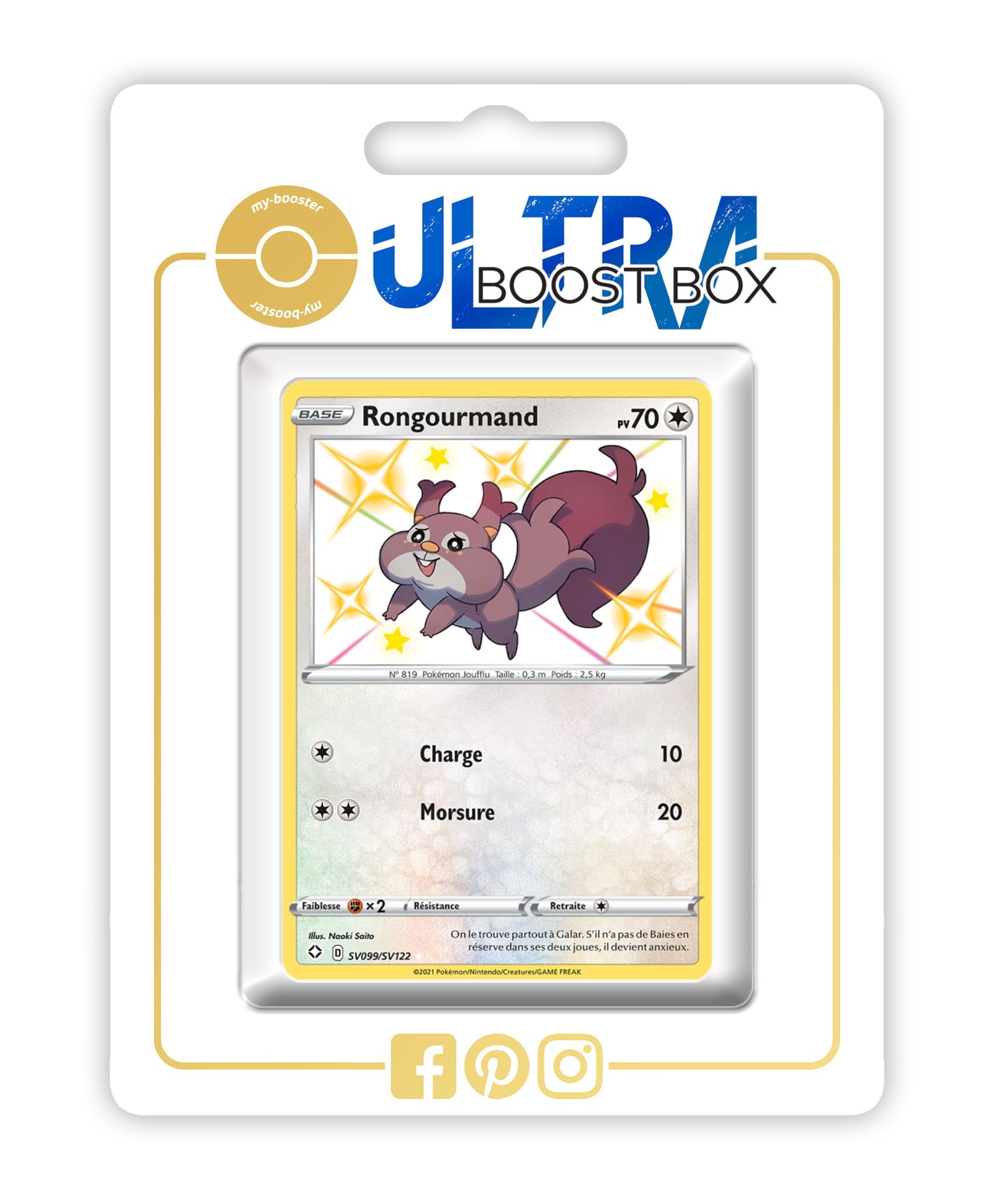 my-booster Rongourmand (Skwovet) SV099/SV122 Cromatico Secreto X Écarlate et Violet 4.5 Destinées Radieuses - Box di 10 carte Pokémon Francese