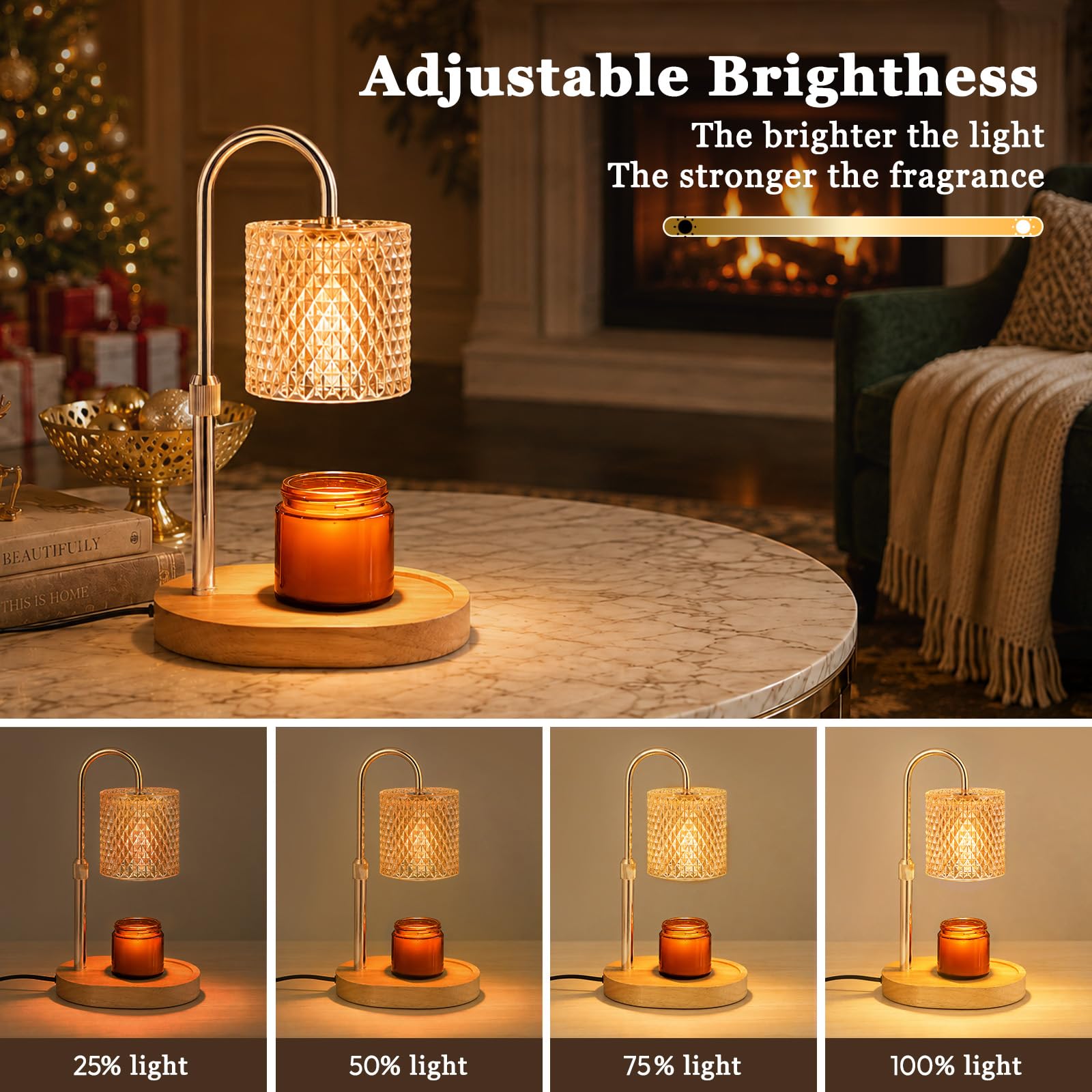 Lampada scalda candela con timer dimmerabile, altezza regolabile con 2 lampadine, scaldacera per la casa, camera da letto, regalo per riscaldamento della casa, regalo per donne