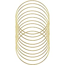 SUNTQ Macrame Hoops Ring for Dream Catcher Metal Crafts Round Brass Plated 4inchGold,Pack of 10