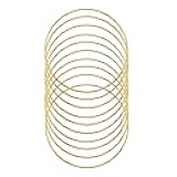 SUNTQ Macrame Hoops Ring for Dream Catcher Metal Crafts Round Brass Plated 4inch(Gold,Pack of 10)