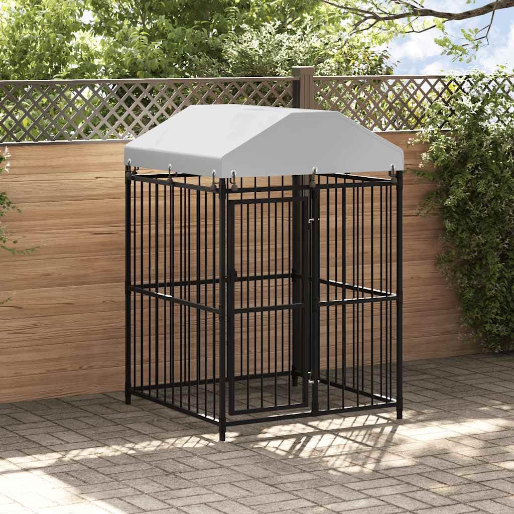 vidaXL Perrera de Exterior con Techo Jaula Casa Refugio Casetas para Perros