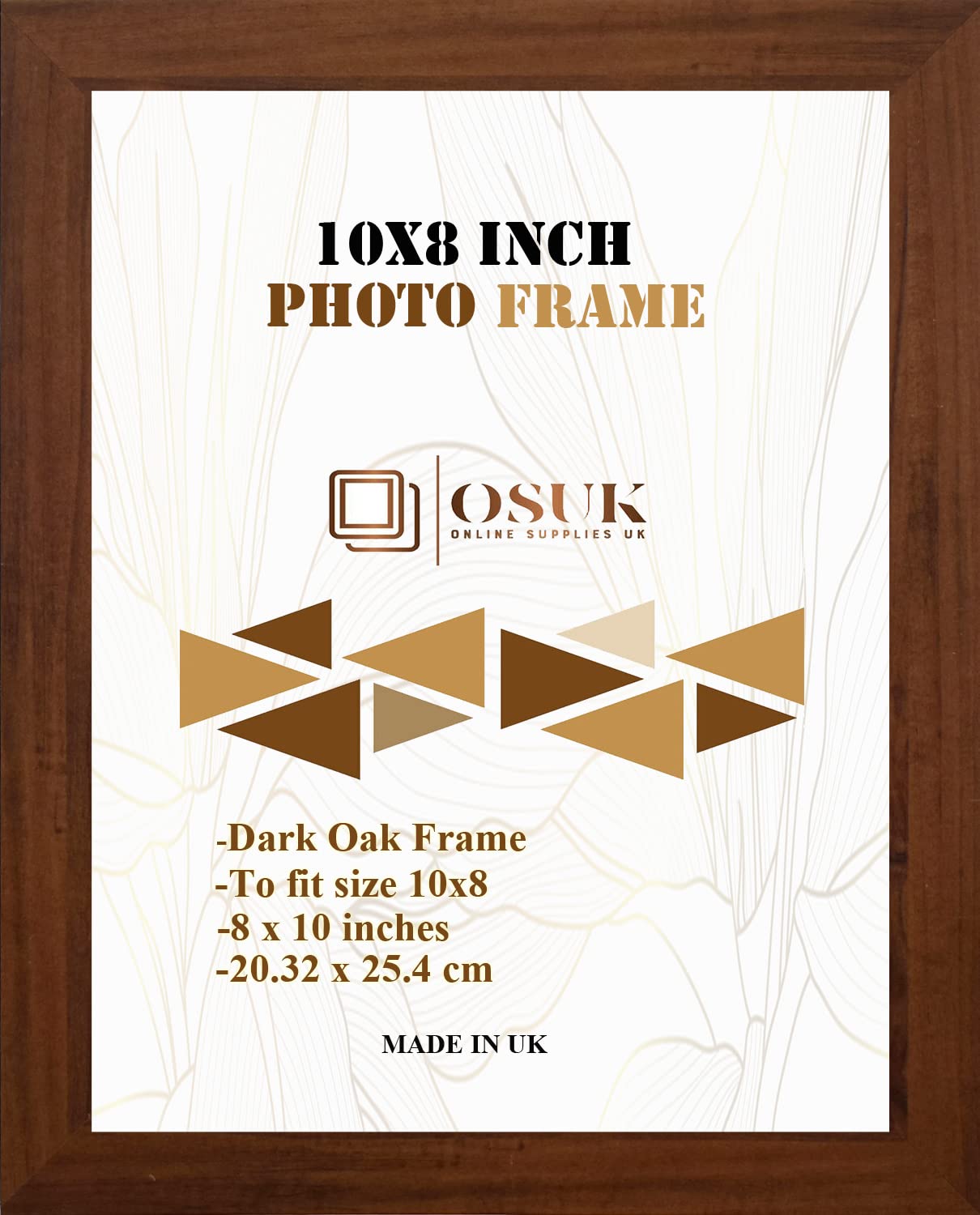 OSUK Dark Oak Photo Frame 25.4 x 20.3cm Photo Frame 10 x 8 Inch Picture Frames With Clear Perspex Front & Wall Mounting Black 8" x 10" Frame (Dark Oak)