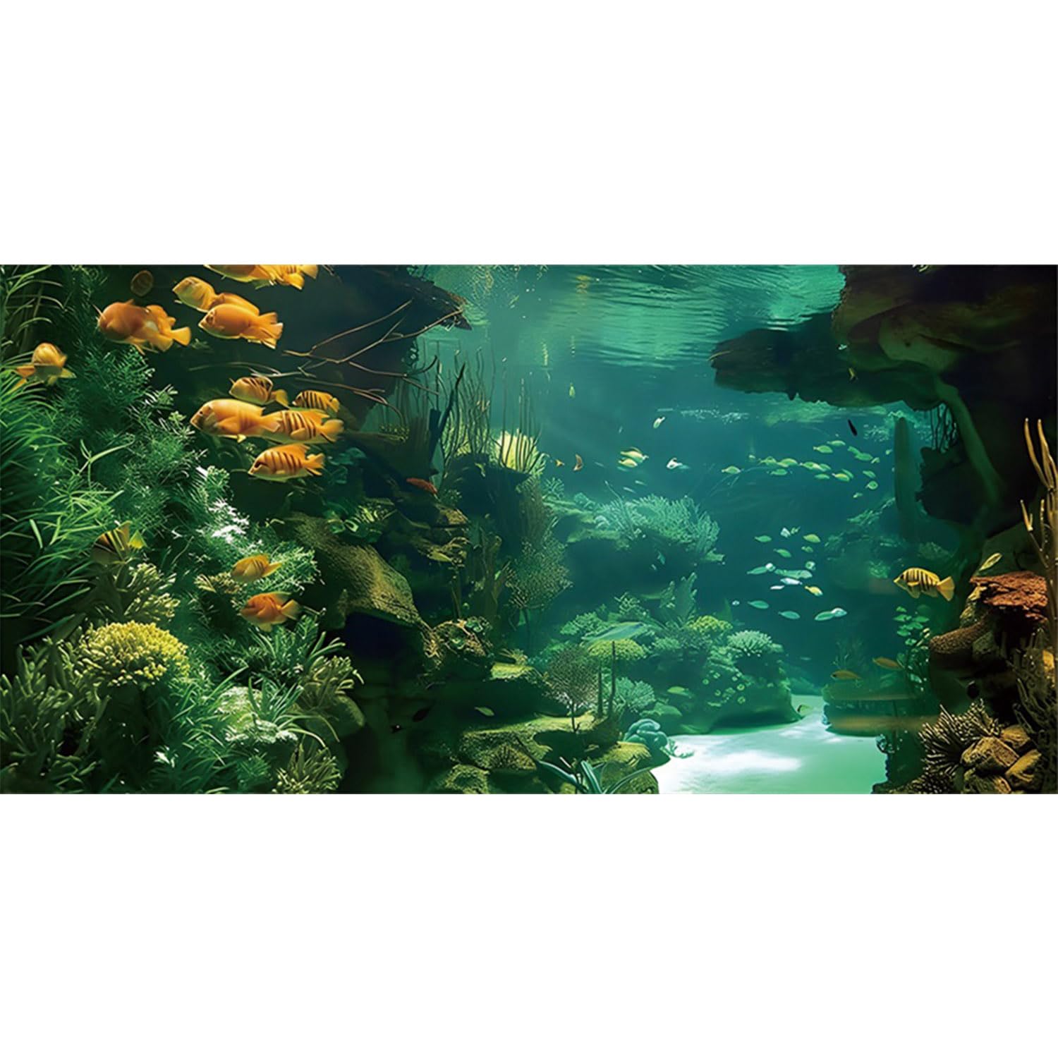MIRRORANG 180x46cm Underwater Aquarium Background Coral Aquatic Plant Background Undersea Theme Fish Tank Poster