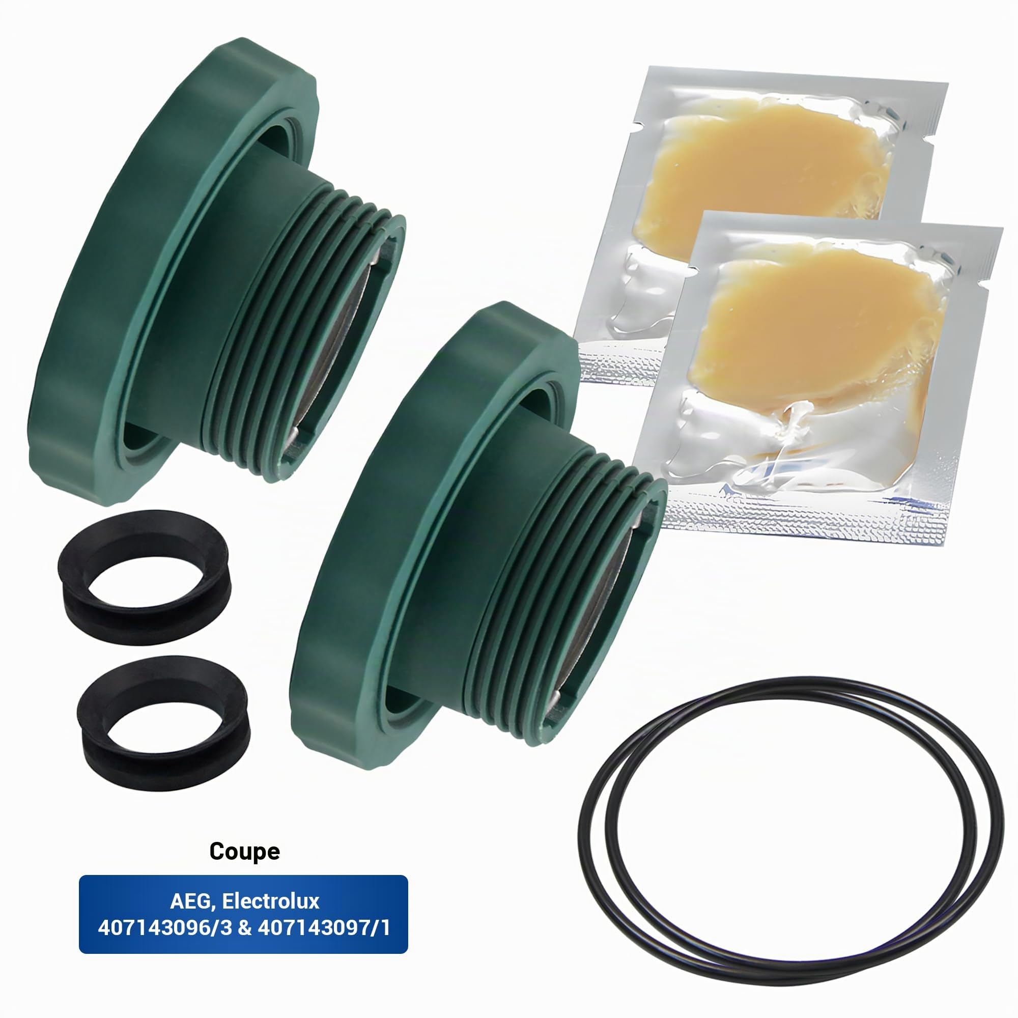 VIOKS Kit de roulement gauche et droit de rechange pour machine à laver AEG Elеctrolux Zanussi 4071430963 4071430971 - Kit de roulements avec roulement à billes, joint, joint torique, graisse pour