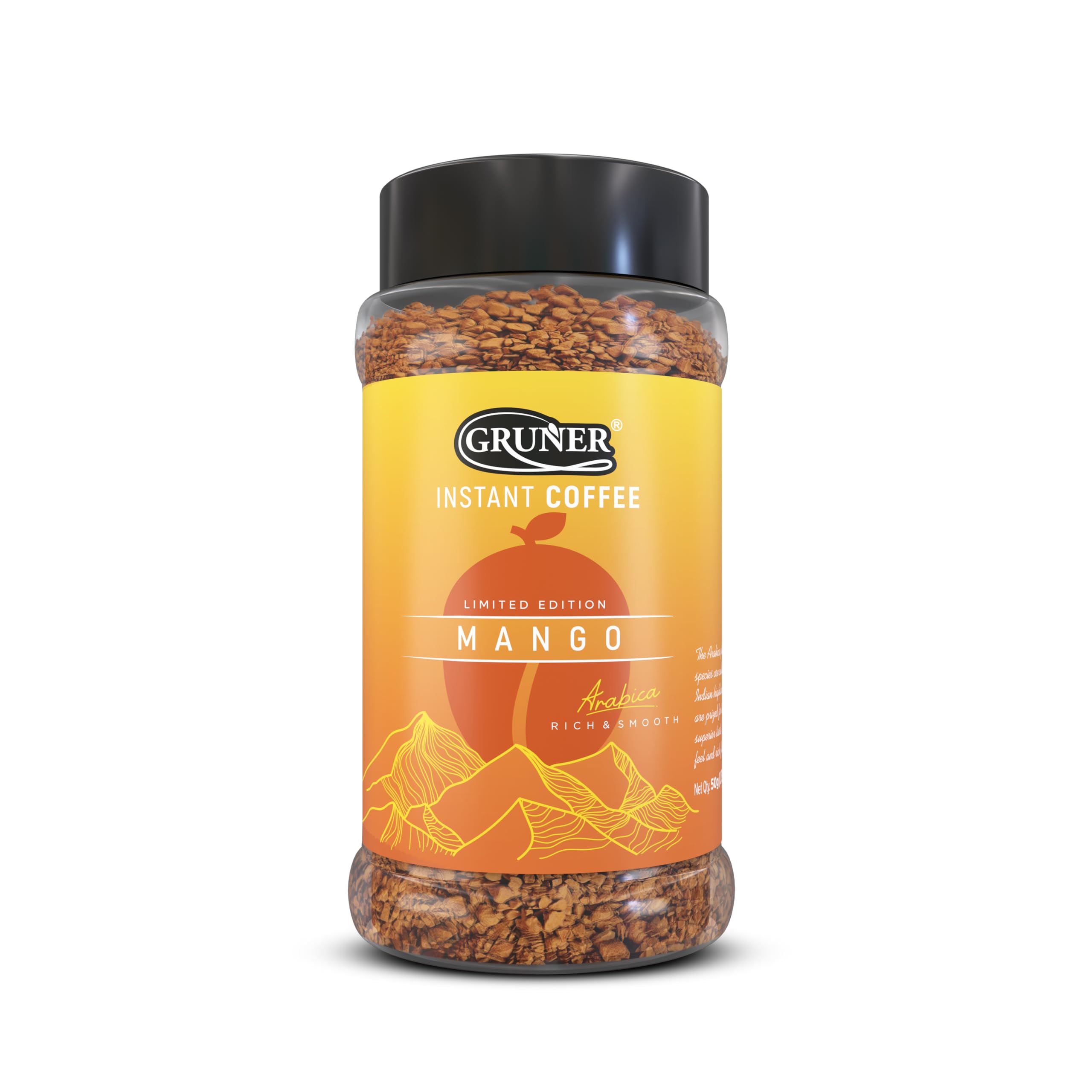 Gruner Mango Instant Coffee Powder for Hot and Cold Coffee 50g | Roasted Arabica Coffee Beans | Ready in Seconds | Intense Bold And Strong Flavour | No Added Sugar (B0D2XZ47ZK) Amazon Price History, Amazon Price Tracker