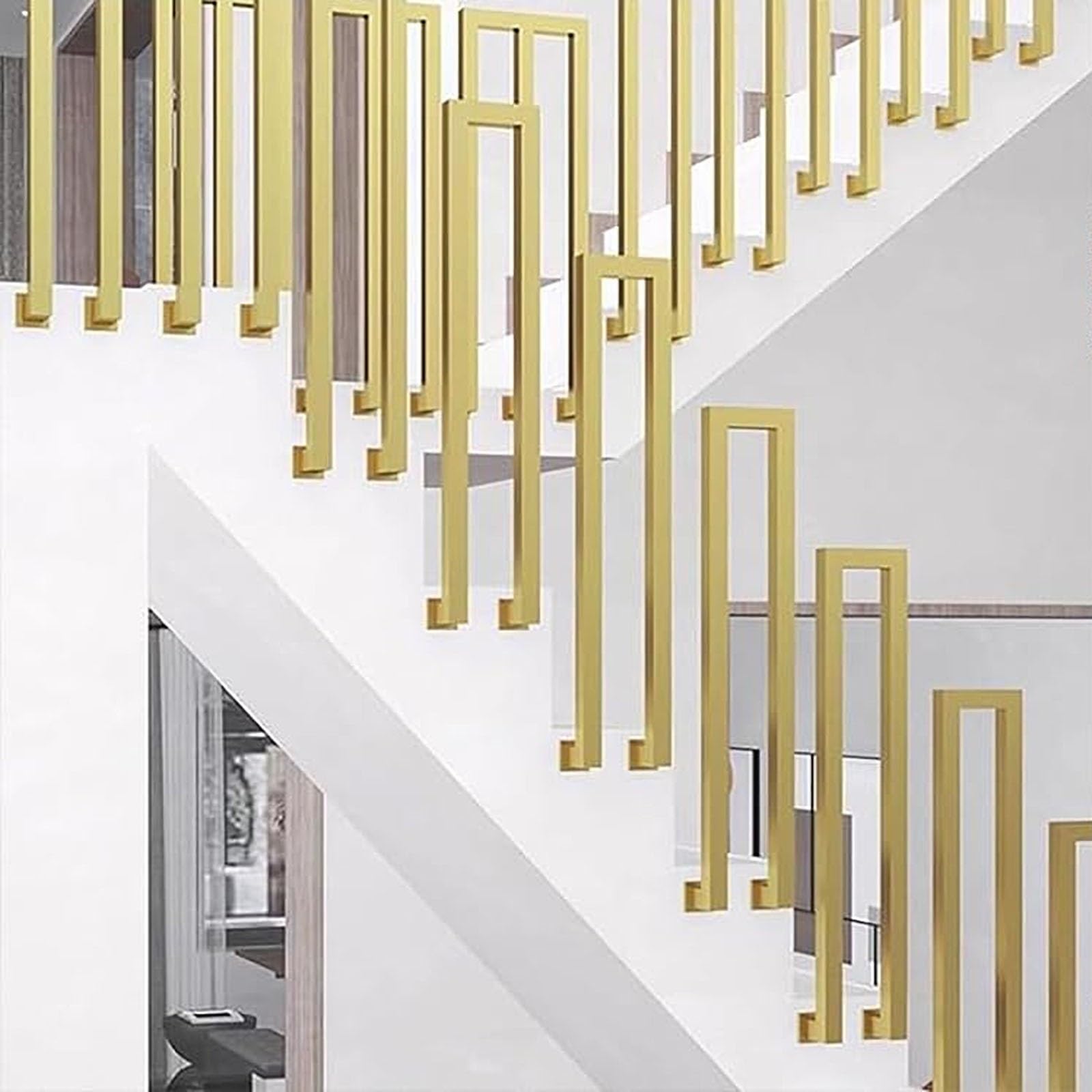 LWJSOCP U-Shaped Metal Handrail - Side Mount Non-Slip Railing for Indoor & Outdoor Stairs Transitional Balustrade Support Rods 45cm Black - Safe Loft Corridor Installation