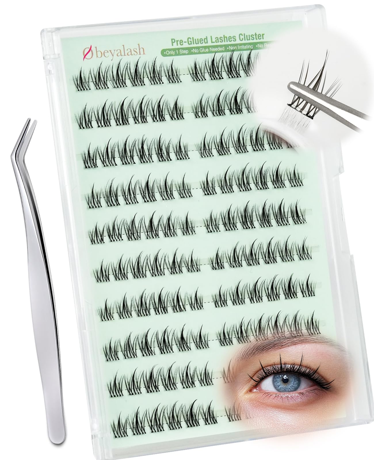 Obeyalash Selbstklebende Wimpern Natural Wiederverwendbare Selbstklebende Wimpern C Curl No Glue Eyelashes 12mm Wispy Stick on Eyelashes Glueless Lash Soft and Resuable (Sunflower-C Curl 12mm)