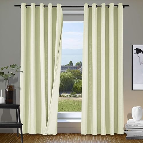 Cortinas de lino para filtrar la luz, paneles protectores de privacidad de material suave y rico de alta calidad, cortinas de lino texturizado con