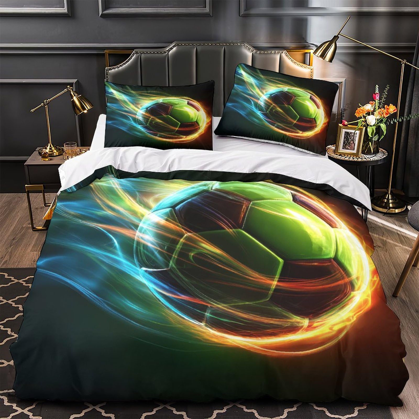 Parure de lit football en microfibre douce pour relooker une chambre d'ado passionné