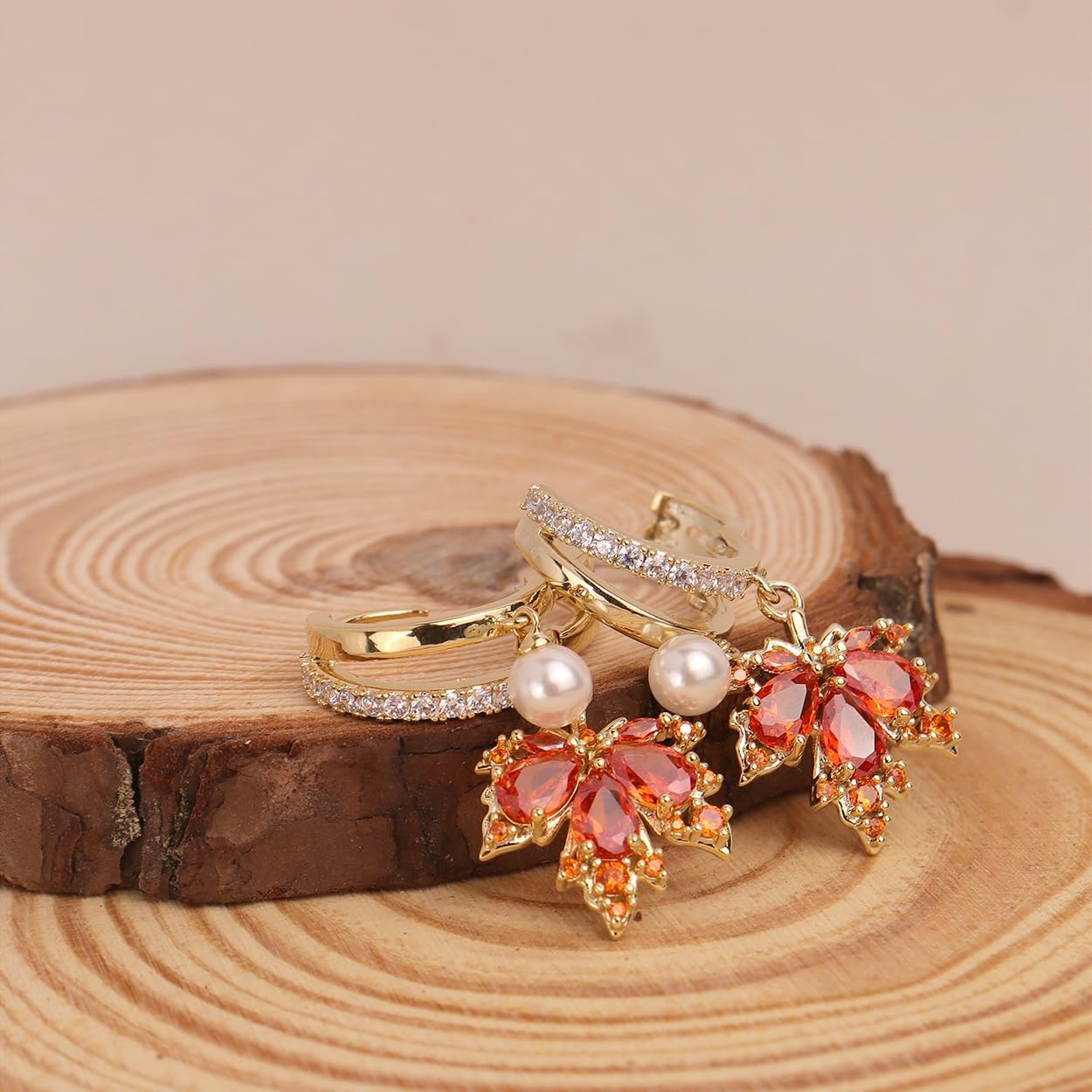 Sonateomber Double Circle Small Diamond Hoop Cartilage Earrings for Women - Sparkly Cubic Zirconia Rhinestone Huggie Snowflake/Pearl/Star Moon/Cube Drop Dangle Earring Valentines Gift - Image 6