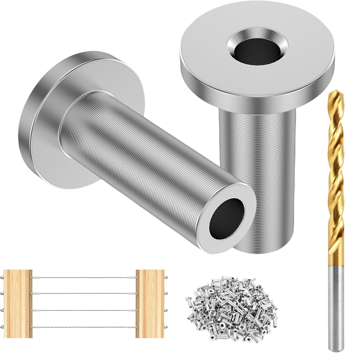 Steel Cable Railing Hardware Sleeves Set Protective Sleeves Cable Railing Protector For Deck And Balustrade Installation