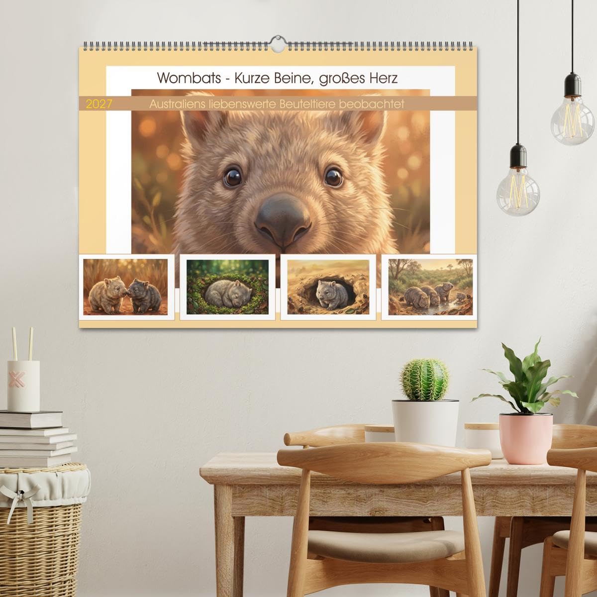 Wombats - Kurze Beine, großes Herz (Wandkalender 2027 DIN A2 quer), CALVENDO Monatskalender: Australiens liebenswerte Beuteltiere beobachtet (CALVENDO Tiere)