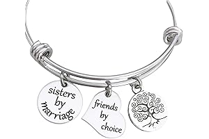 Sister in Law Charm Bracelet Gift for Women: "Sisters by Marriage. Friends by Choice."