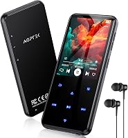 MP3 player pentru copii AGPTEK 64GB, Bluetooth 5.3, ecran color 2.4 inch, difuzor, butoane tactile, radio FM, înregistrare, e-book, extensibil până la 128GB, negru 1