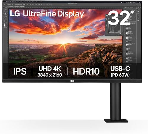 LG Ultrafine™ 32UN880K-B Ecran PC 4K 32" - Dalle IPS résolution UHD (3840 x 2160), 5ms 60Hz, HDR 10, DCI-P3 95% (CIE1976), inclinable, Orientation Gauche/Droite, réglable en Hauteur, Mode Portrait - 1