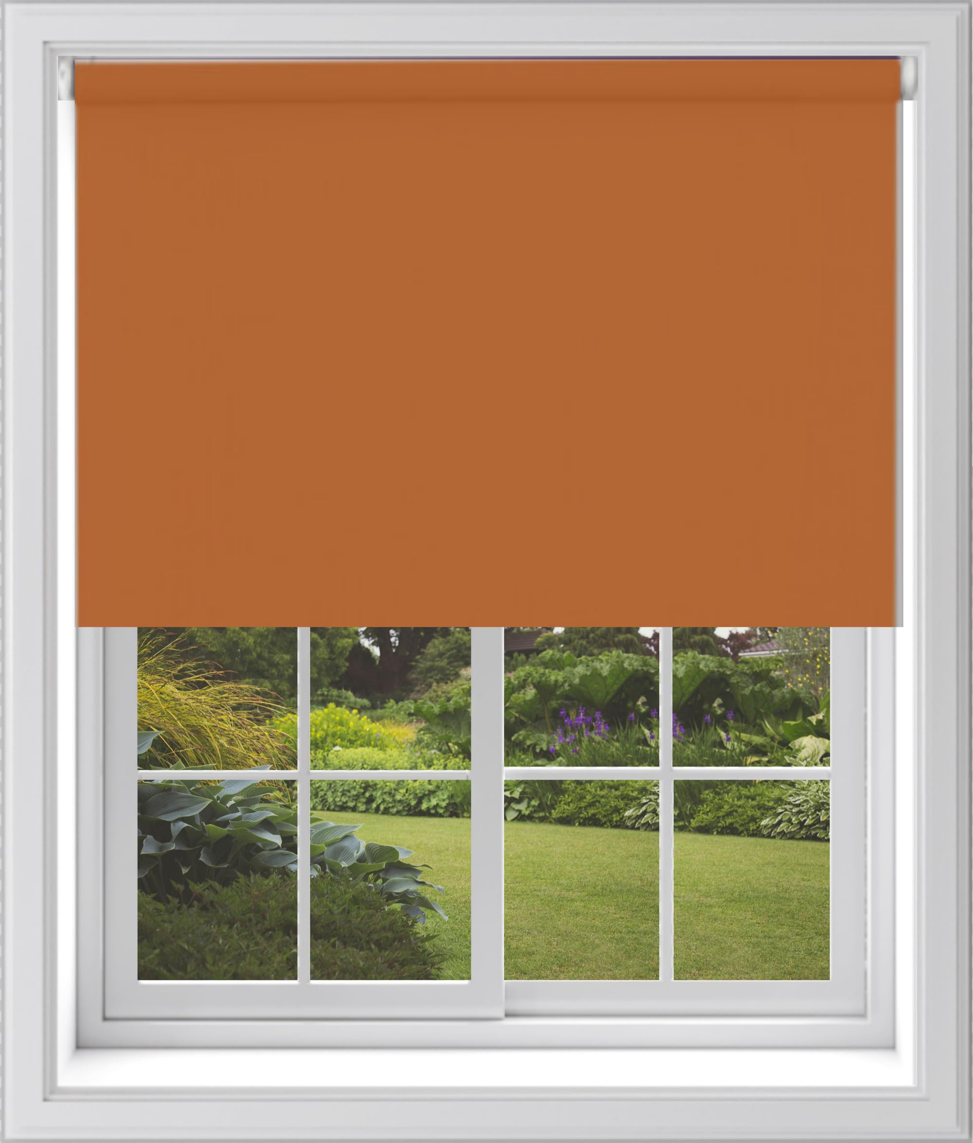 Caecus Burnt Orange Blackout Roller Blinds Made To Measure Window Blinds Easy Fit Child Safe Thermal Properties Home Office Fitting Included Up To 60Cm Width X Up To 160Cm Drop