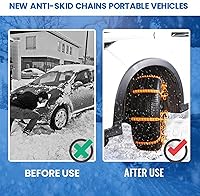 Vista 6 de Cadenas Antinieve Reutilizables 2024 – 【Nueva Versión】10 PIEZAS Cadenas Portátiles para Neumáticos de Nieve para Camionetas y SUV – Brida de Cable