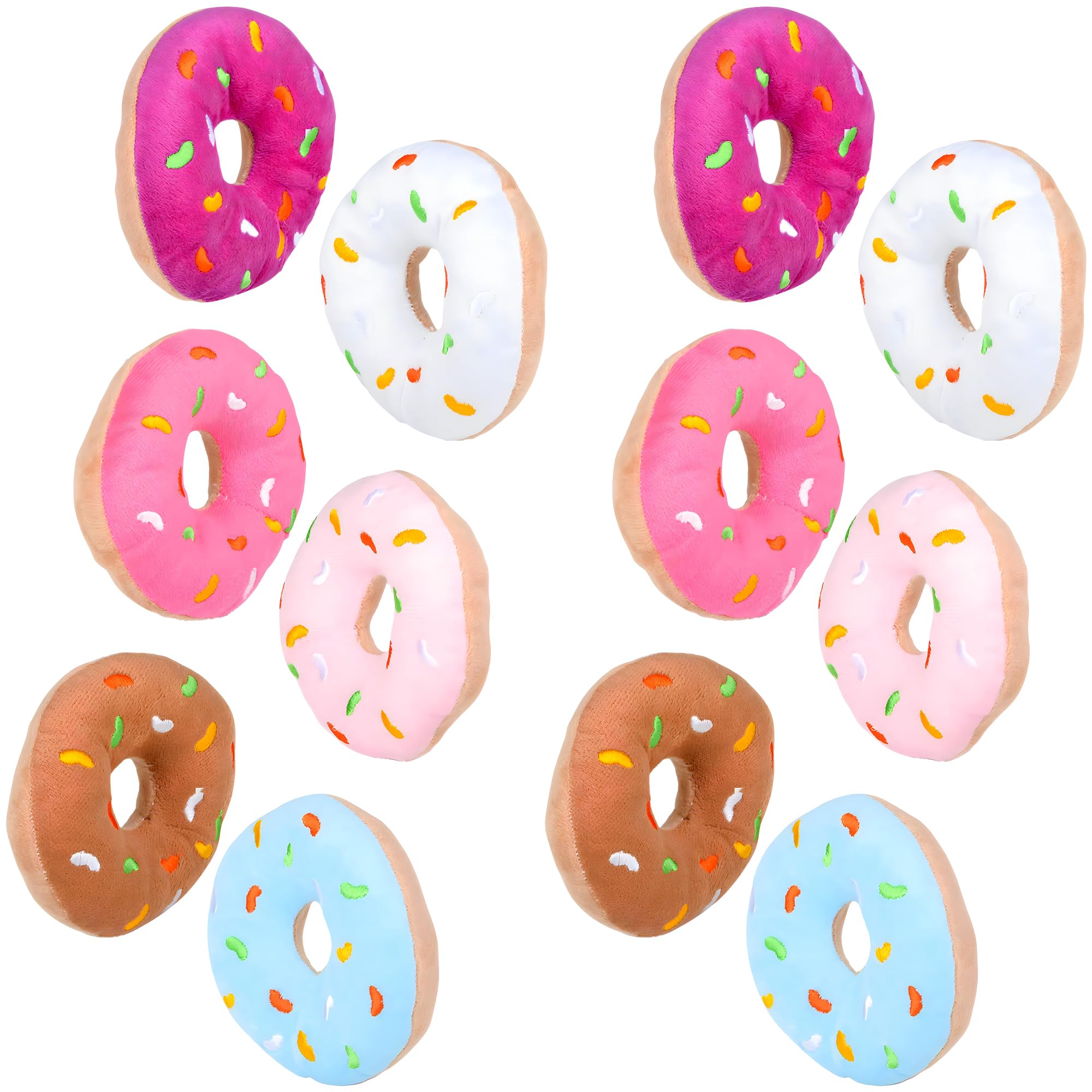 12 Frosted Donut Party Favors - Plush - 5 inch -Great for Party Theme