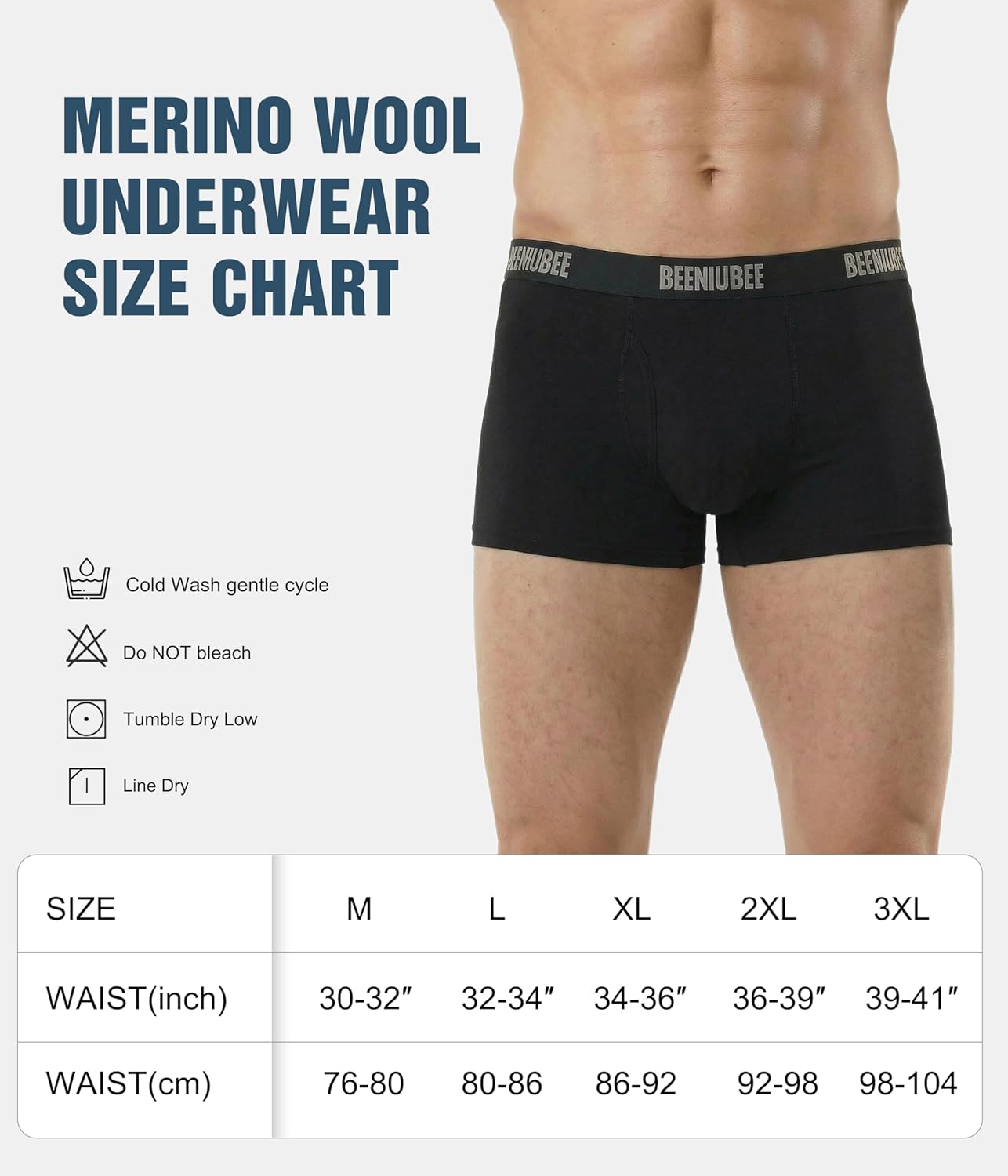 4 Pack Merino Wool Underwear Men, Breathable Wool Boxer Briefs,Moisture Wicking Comfortable Soft Boxer Shorts