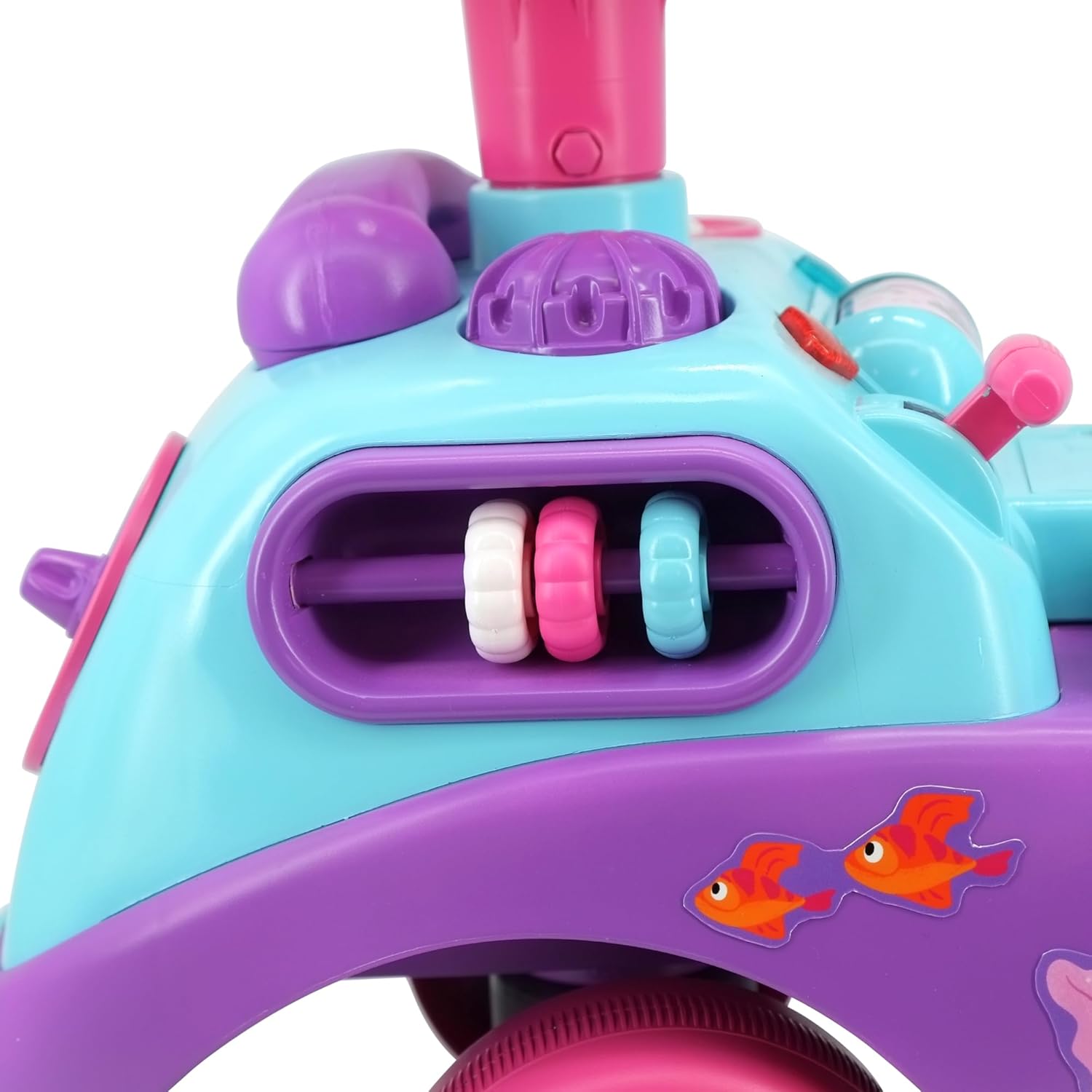 Kiddieland Disney Junior Ariel Ride-On Toy with Lights & Sounds, Toddler Push Car with Under-Seat Storage, Foot-to-Floor, Ages 12–36 Months, 55 lb Limit, Indoor/Outdoor