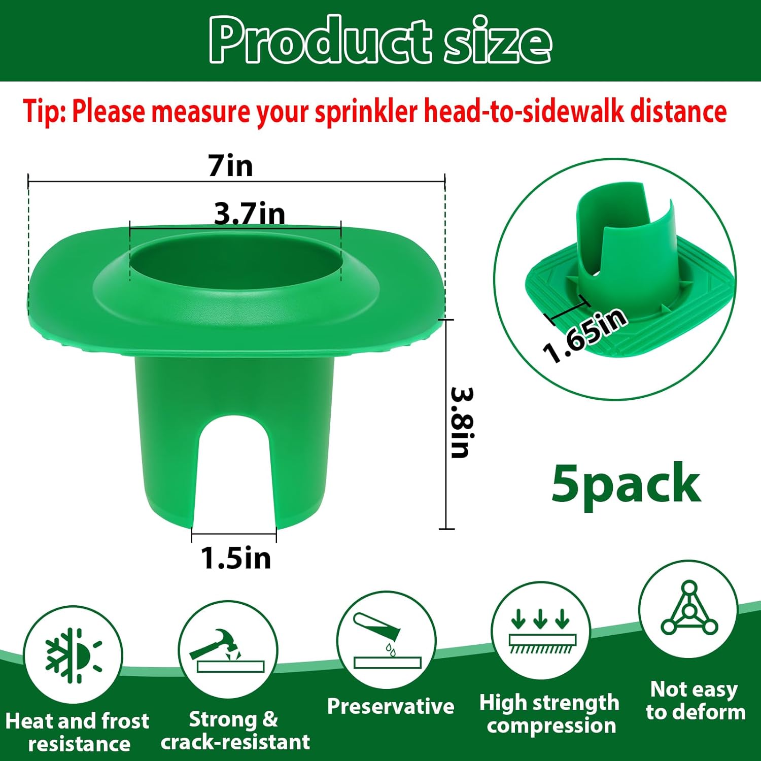 5 Pcs Sprinkler Head Protector, Plastic Sprinkler Donut Guards for Lawns, Sprinklers Guards with 2 Grooves for Protects Sprinklers Head and Water Pipe