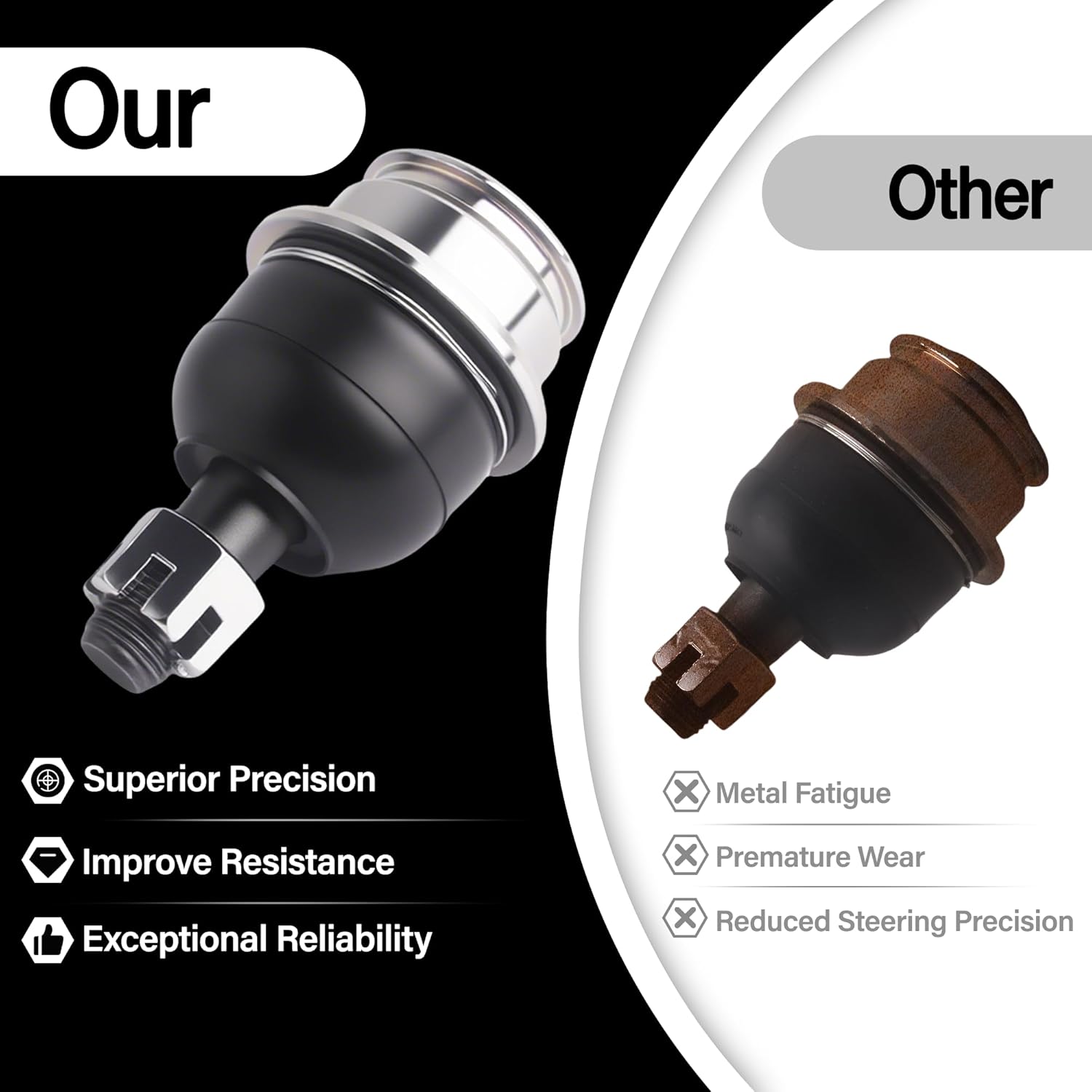 1Pair Front Lower Suspension Ball Joint LH & RH Fit For Toyota Tacoma 2005 2006 2007 2008 2009 2010 2011 2012 2013 2014 2015 2016 2017 2018 2019 2020 2021 2022 2023 Replace For 43330-09510 4333009510