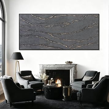 XIANSHOU Contemporary Hand Painted Wall Art Line Wall Decor Abstract Canvas Painting 32x70 Large Canvas Artwork for Living Room Kitchen Bedroom