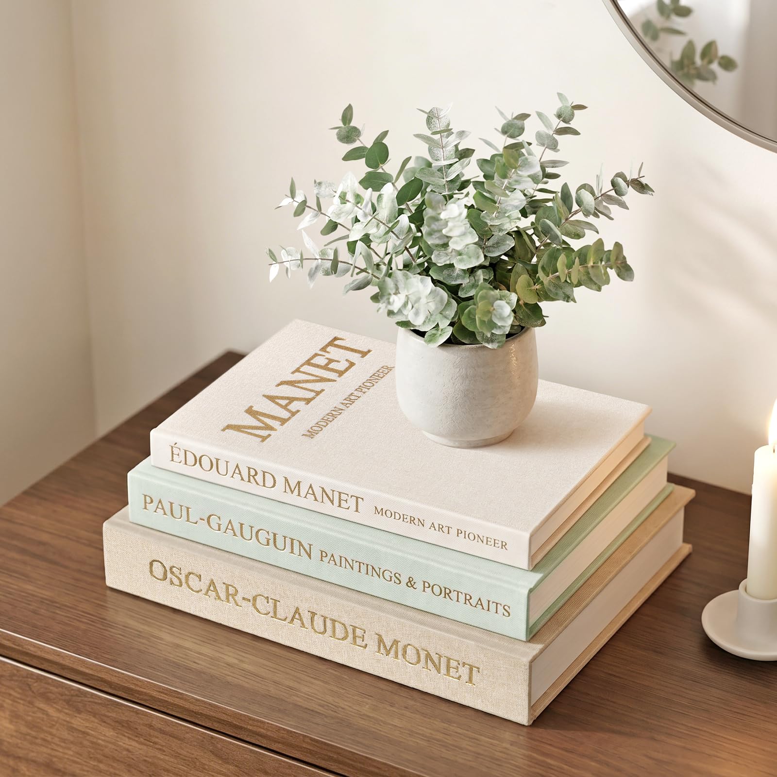 Set de livre deco boite rangement magnetique lin 3 pieces