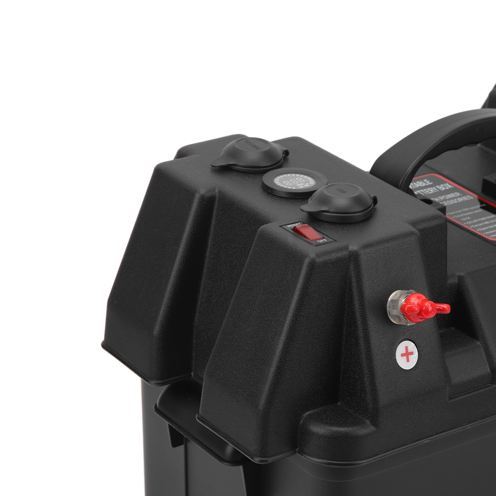 Generic Inteligentna Skrzynka na Baterie Power Center z Szybkozłączem, Dwoma Portami USB, Woltomierzem i Gniazdkiem 12 V do Samochodu Kempingowego SUV ATV Ciężarówka Motocykl – Obudowa Odporna na