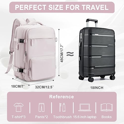 Miniatura 8 de Mochila de viaje para mujeres y hombres, mochila de transporte para aprobación de vuelo, mochila de viaje para artículos personales mochila de