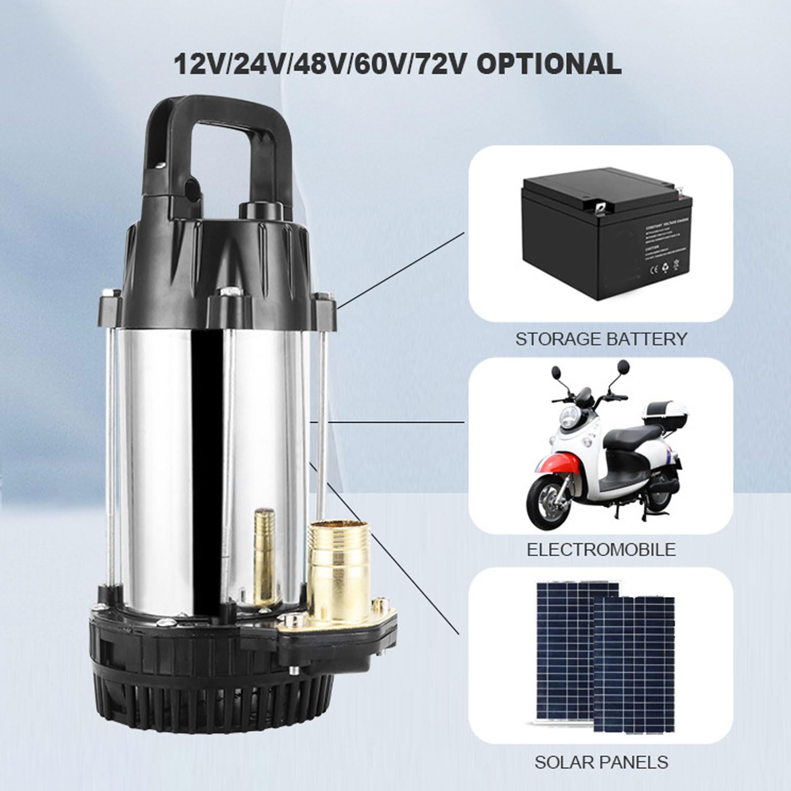 Pompa Sommergibile CC 220 W, Sollevamento 8 M e Cassa in Acciaio