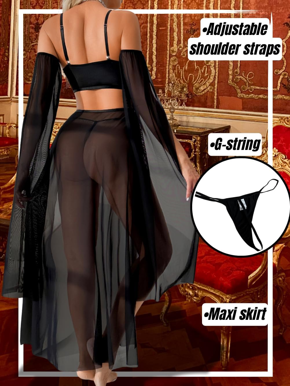 ShawGobow Exotic Wear Dancer Outfits, High Slit Lingerie