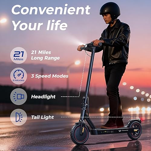 Miniatura 9 de Patinetas eléctricas para niños, motor de 5001000 W, velocidad máxima de 1825 mph, llantas de 8.59.3 pulgadas, autonomía de 2128 millas, de largo