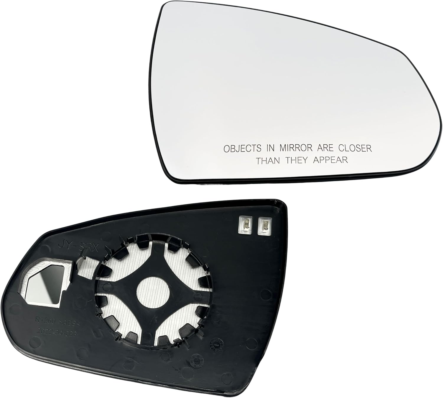 Right Passenger Side Mirror Glass Heated With Blind Spot Without Auto Dimming Compatible with for 2010 2011 2012 2013 2014 2015 2016 CADILLAC SRX (Passenger Blind Spot No-Anti-glare)
