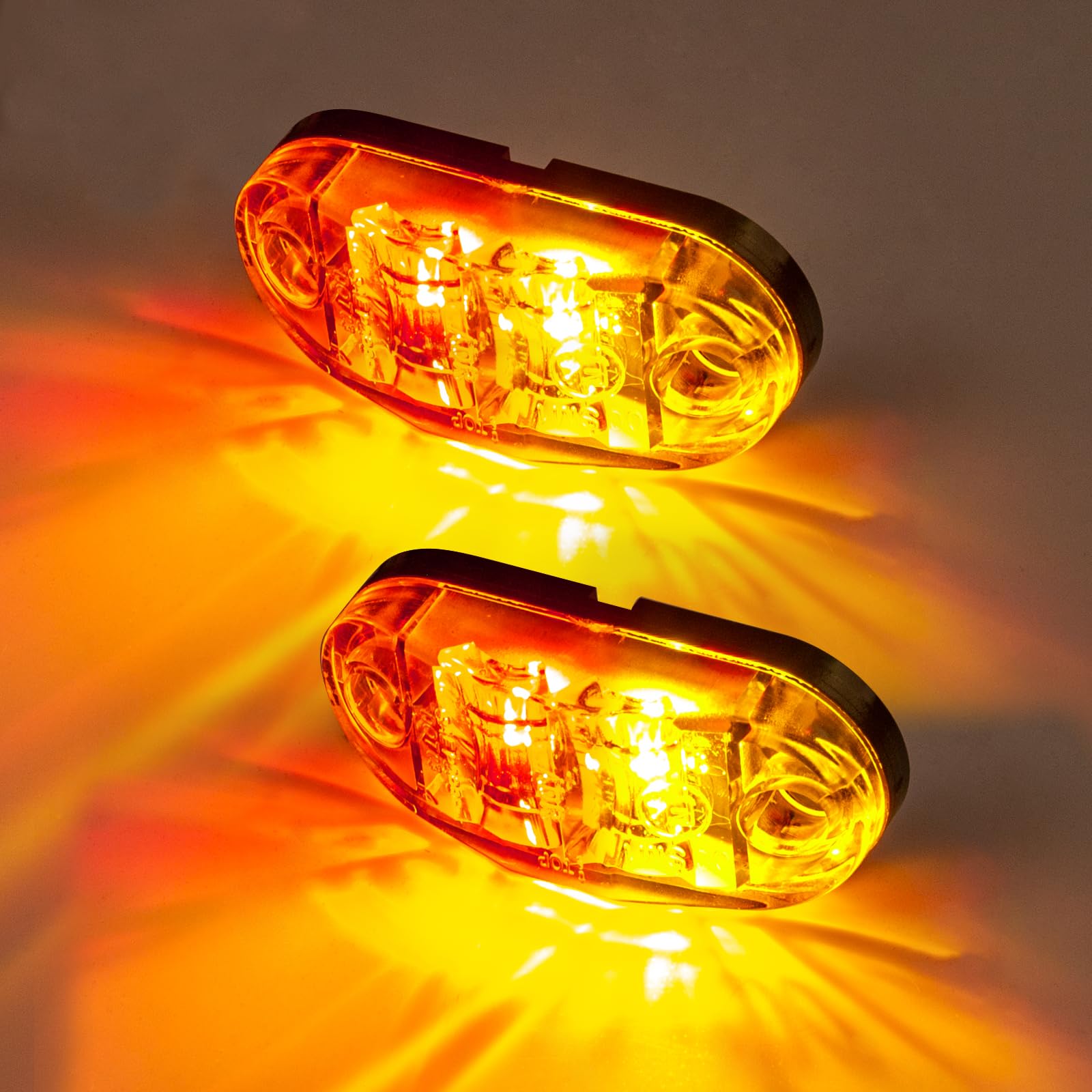 10X Luci Ingombro Laterali Krtopo Per Camion - 12/24V, LED Giallo, Impermeabili IP65 - Foto 9