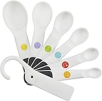 OXO Good Grips 7-Piece Measuring Spoons Set with Scraper - Snap-Together Storage, Color-Coded, Dishwasher Safe