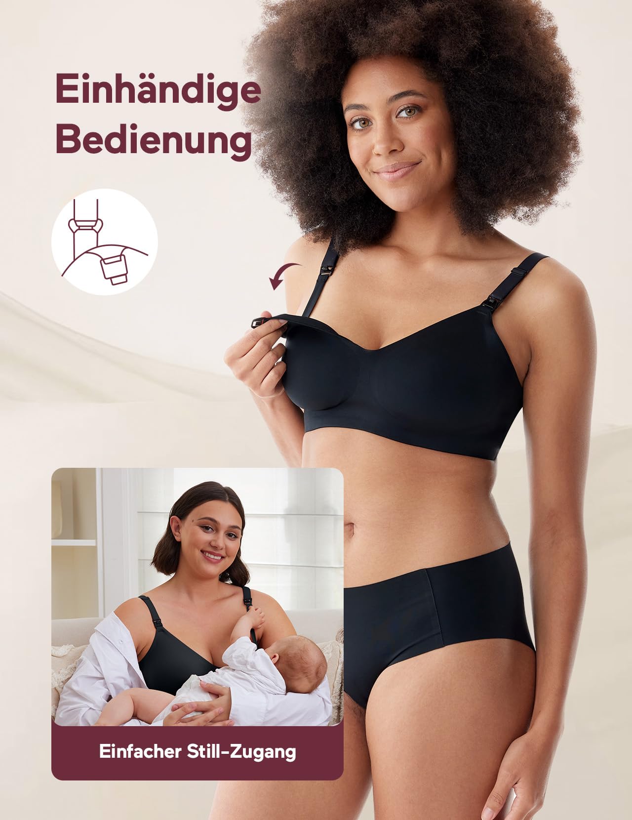 Momcozy Still-BH ohne Bügel, Nahtloser Schwangerschafts-BH & Schlaf-BH-Weiche, gepolsterte Bralette für Stillzeit und Alltag