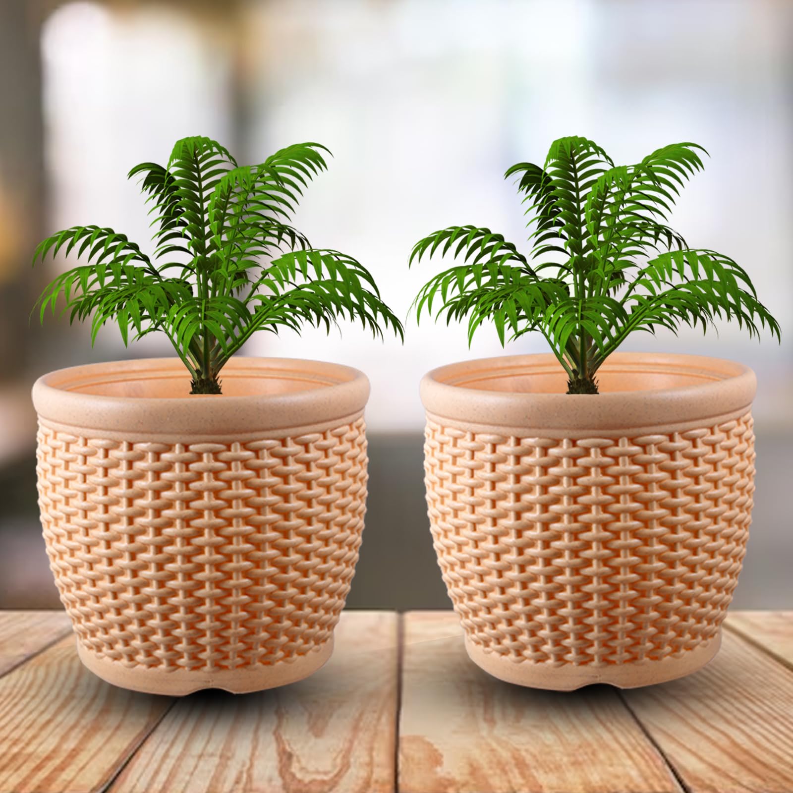 Matt Classic Design Vibrant Color Flower Pots, Sturdy and Stylish Floral Pots for Indoor and Outdoor Plants (Size - 8Inch, Pack of 2, Beige) (B0CP42XNC9) Amazon Price History, Amazon Price Tracker