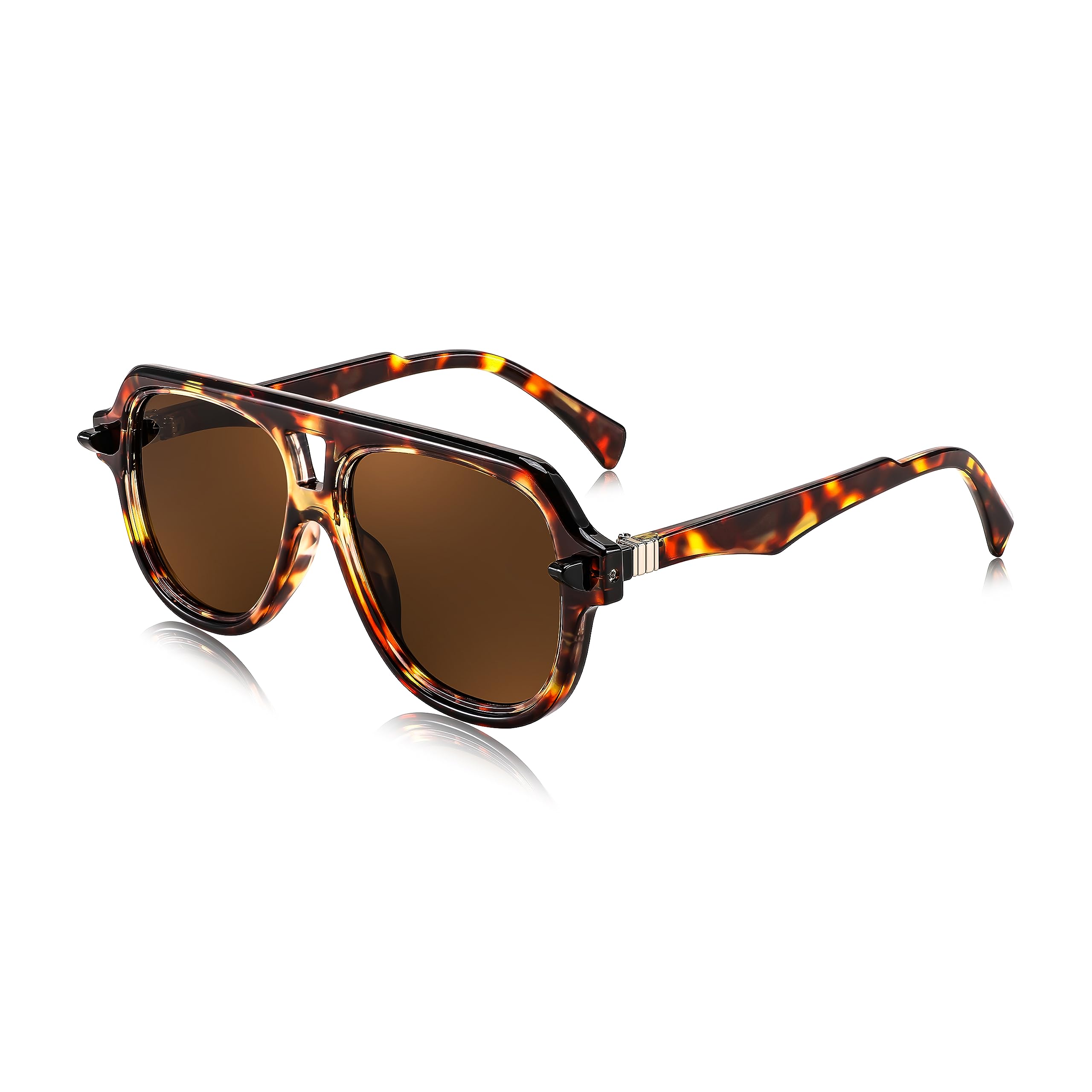 FEISEDY Vintage 70s Aviator Sunglasses Men Women Classic Retro Trendy Large Frame UV400 Sun Glasses B0030