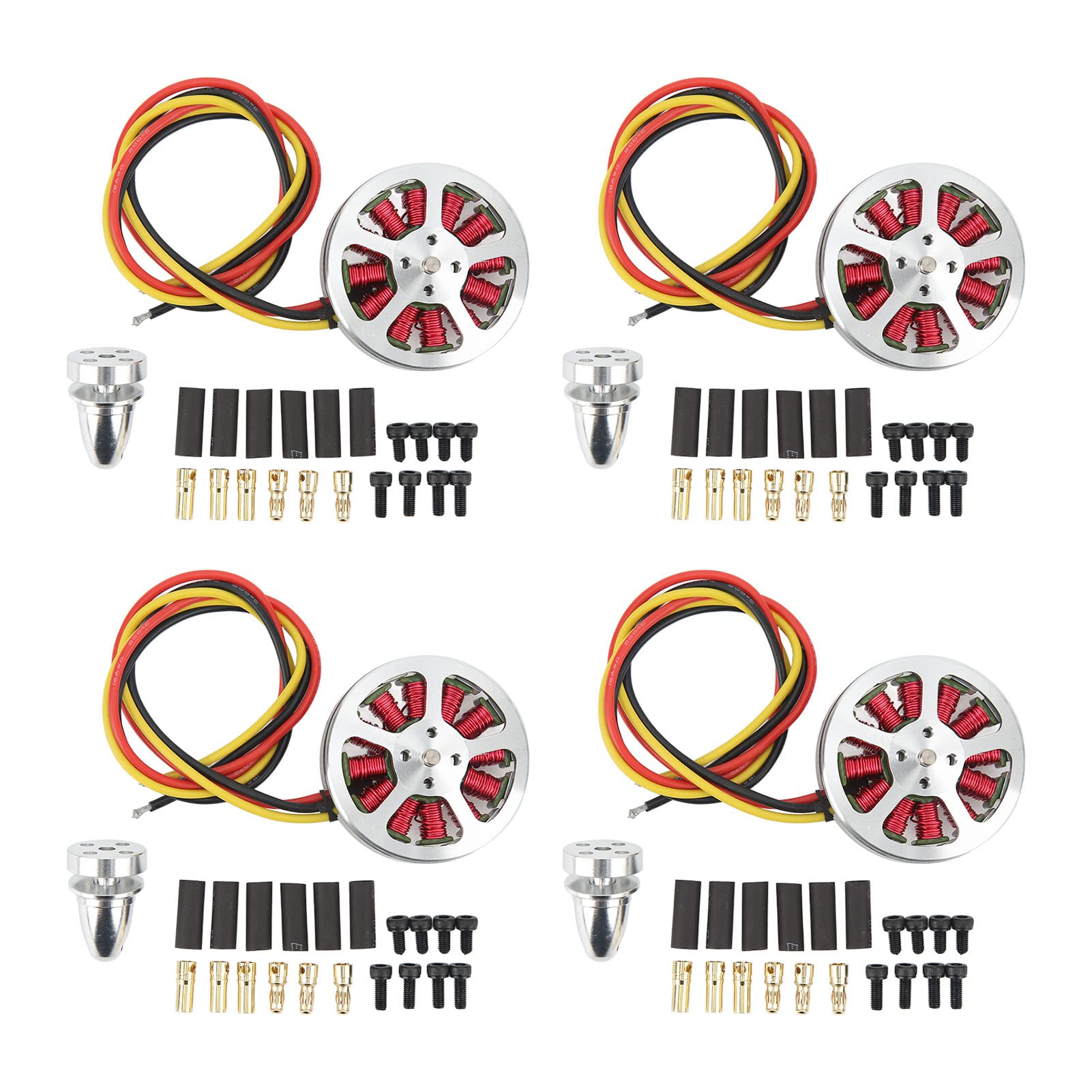 4 szt. Bezszczotkowy silnik tarczowy 5010 750KV Wysokowydajny wieloosiowy multicopter Bezszczotkowy silnik do quadcoptera Drone RC Samolot Stop aluminium Srebrny 50x10mm