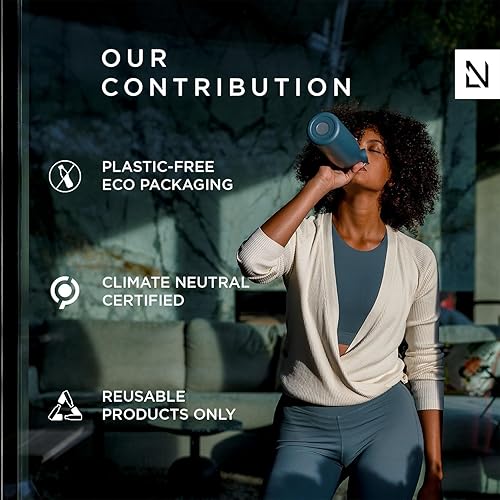 Miniatura 6 de LARS NYSØM Botella de agua aislada de acero inoxidable de 12 onzas, 17 onzas, 25 onzas, 34 onzas, 51 onzas, termo aislado sin BPA para bebidas