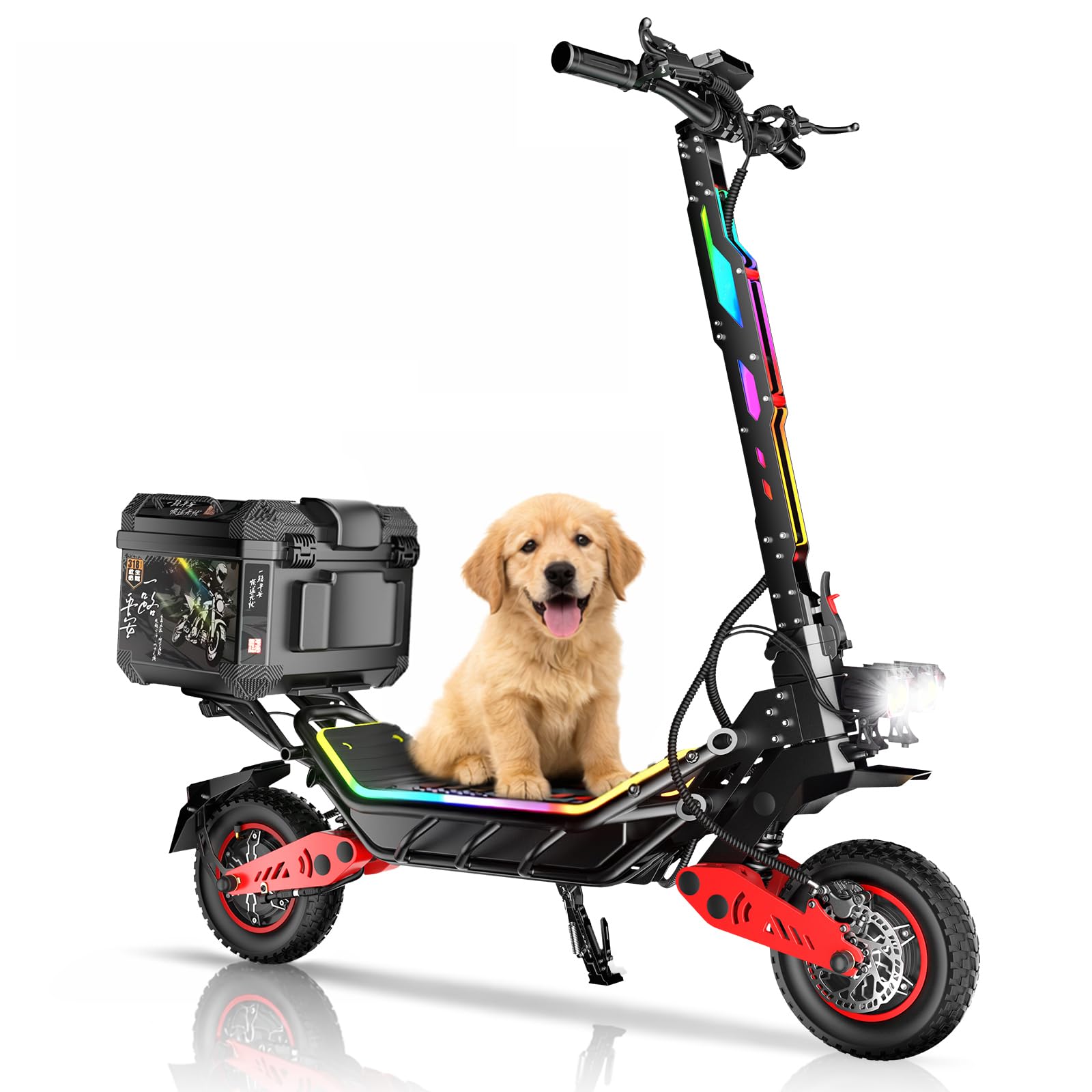 HWWH P10 Patinete Eléctrico Doble Motor | Batería Litio 60V 28Ah, Autonomía 70-80km, Carga máxima 150kg, Ruedas inflables 12", Frenos hidráulicos dobles