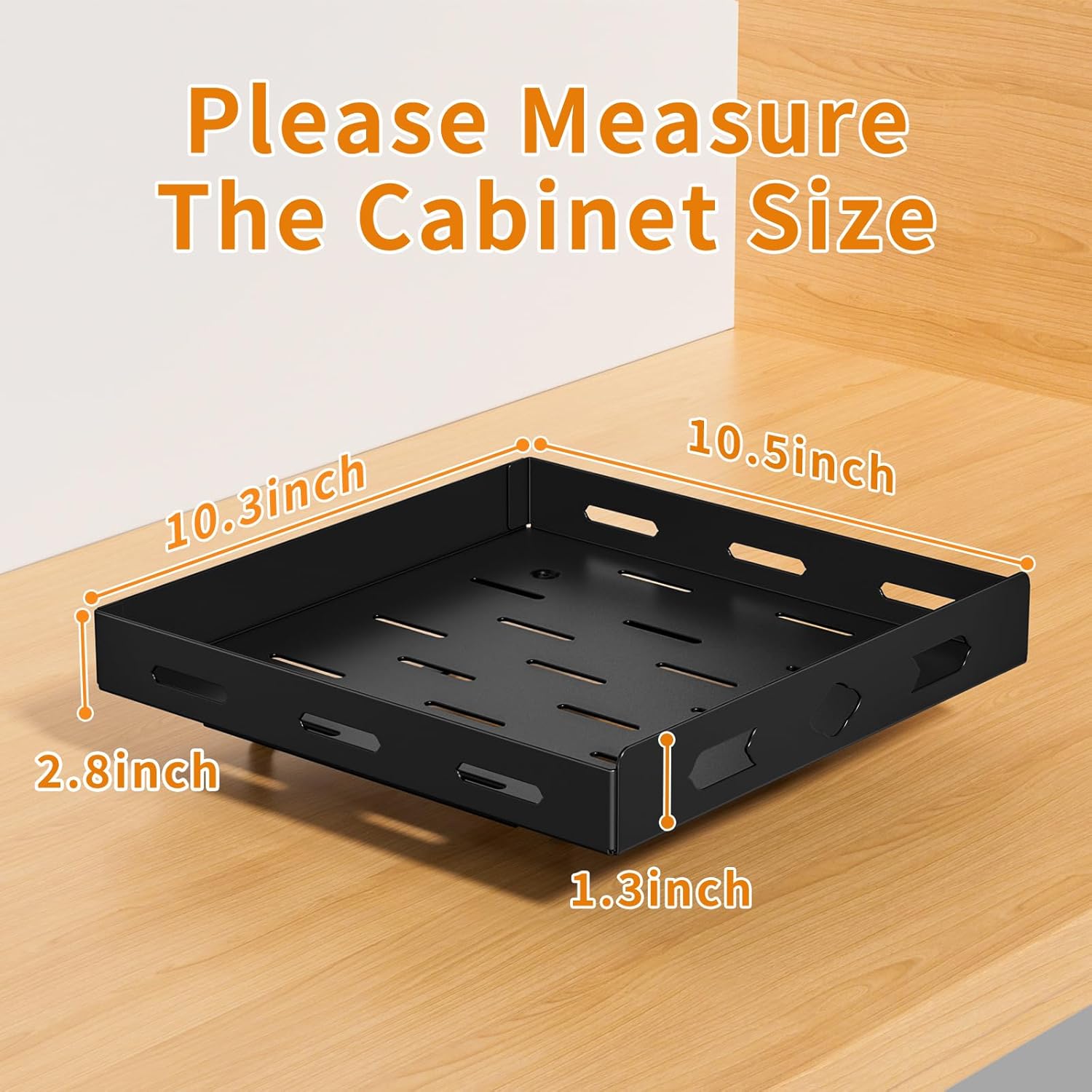 RCHYFEED Pull Out Spice Rack Organizer for Cabinet, Heavy Duty Slide Out Spice Rack for Inside Cabinets & Pantry, Kitchen Cabinet Seasoning Organizer Vertical Spice Racks,10.5" Wx10.5 Dx2.8 H,Black